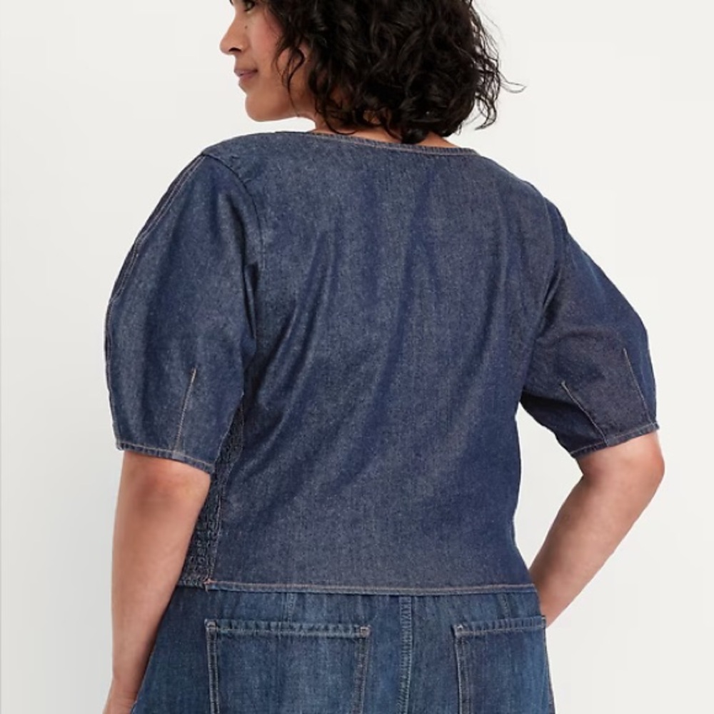 OLD NAVY Square-Neck Denim Cropped Top Size XL NEW - Picture 15 of 15